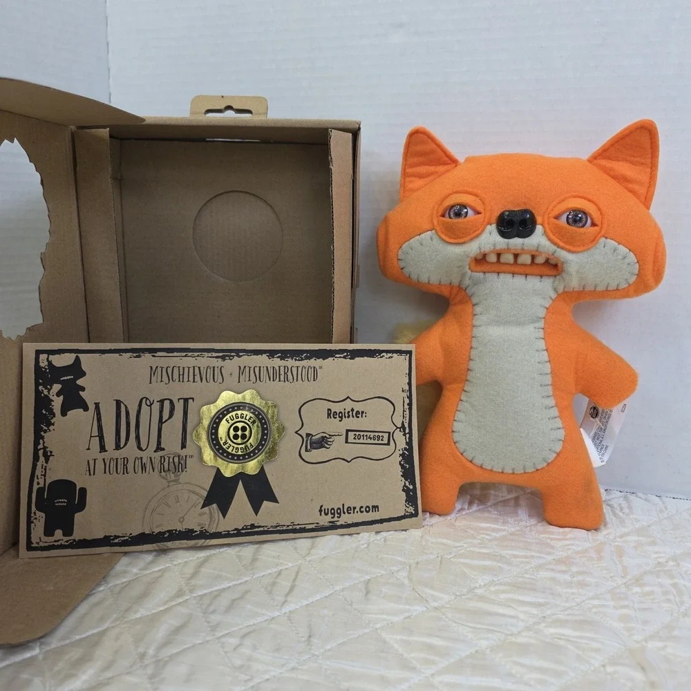 Spinmaster Fuggler Suspicious Fox Plush Orange Felt Retired RARE